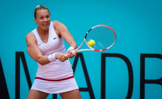 Mandatory Credit: Photo by Rob Prange Shutterstock (11876064af) Anett Kontaveit of Estonia in action during the second round of the 2021 Mutua Madrid Open WTA, Tennis Damen 1000 tournament Mutua Madrid Open, Tennis, La Caja Magica, Madrid, Spain - 02 May 2021 Mutua Madrid Open, Tennis, La Caja Magica, Madrid, Spain - 02 May 2021  Copyright: xRobxPrange Shutterstockx 11876064af