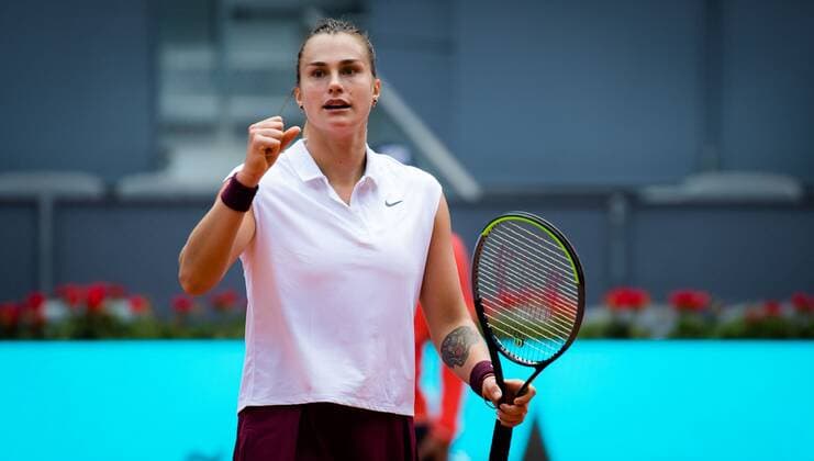 Mandatory Credit: Photo by Rob Prange Shutterstock (11876064u) Aryna Sabalenka of Belarus in action during the second round of the 2021 Mutua Madrid Open WTA, Tennis Damen 1000 tournament Mutua Madrid Open, Tennis, La Caja Magica, Madrid, Spain - 02 May 2021 Mutua Madrid Open, Tennis, La Caja Magica, Madrid, Spain - 02 May 2021  Copyright: xRobxPrange Shutterstockx 11876064u