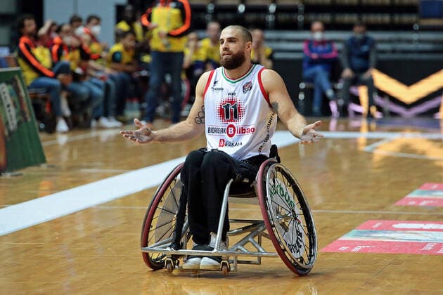 02 05 2021, xovx, wheelchair basketball champions cup 2021, match for 3rd place, , Bidaideak Bilbao BSR CD Ilunion Madrid Jordi Ruiz Bidaideak Bilbao BSR disappointed, looking disappointed Wetzlar Rittal Arena Hesse Germany EN