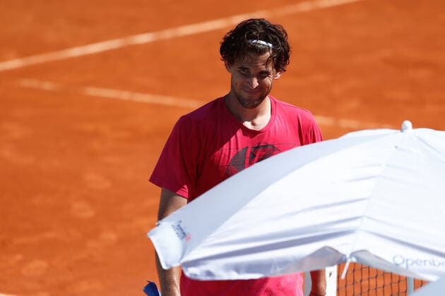 May 2, 2021, MADRID, MADRID, SPAIN: Dominic Thiem of Austria in action during his practice session for the ATP, Tennis Herren Masters 1000 - Mutua Madrid Open 2021 at La Caja Magica on May 2, 2021 in Madrid, Spain. MADRID SPAIN - ZUMAa181 20210502_zaa_a181_017 Copyright: xOscarxJ.xBarrosox