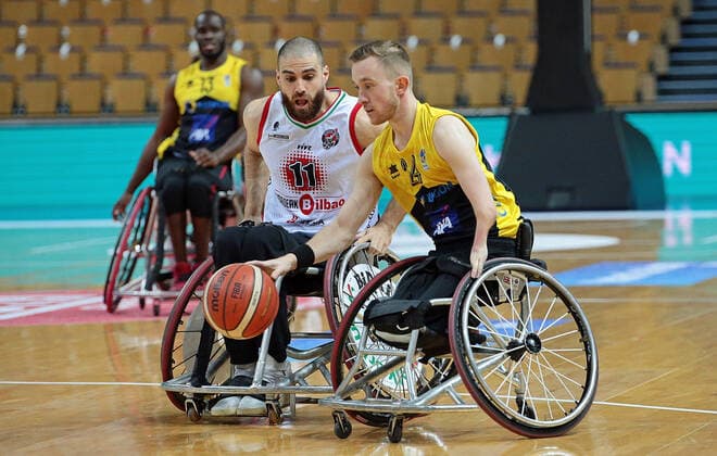 02 05 2021, xovx, Wheelchair Basketball Champions Cup 2021, 3rd place match, , Bidaideak Bilbao BSR CD Ilunion Madrid v l Jordi Ruiz Bidaideak Bilbao BSR , Gregg Warburton CD Ilunion Madrid Wetzlar Rittal Arena Hesse Germany EN