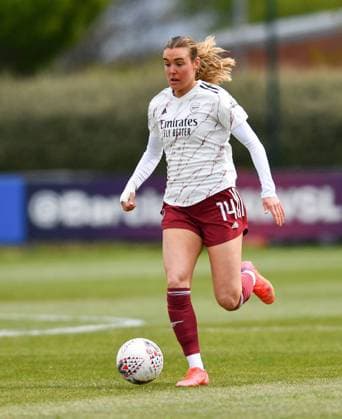 Liverpool, England, May 2nd 2021 Jill Roord (14 Arsenal) during the Barclays FA Womens Super League game between Everton and Arsenal at Walton Hall Park in Liverpool, England. Barclays FA Womens Super League - Everton v Arsenal 