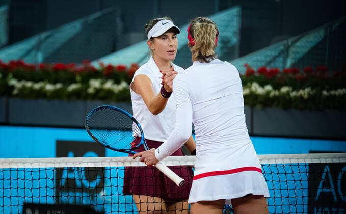 May 2, 2021, MADRID, MADRID, SPAIN: Belinda Bencic of Switzerland in action during the second round of the 2021 Mutua Madrid Open WTA, Tennis Damen 1000 tournament against Bernarda Pera of the United States MADRID SPAIN - ZUMAa181 20210502_zaa_a181_067 Copyright: xRobxPrangex