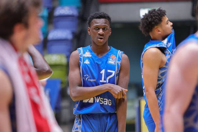 Fraport Skyliners EWE Baskets Oldenburg, easyCredit BBL Joshua Bonga Fraport Skyliners, 17 Basketball match of the easyCredit BBL between the Fraport Skyliners and EWE Baskets Oldenburg on 2 May 2021 at the Fraport Arena in Frankfurt am Main , Frankfurt am Main Hessen Germany Fraport Arena