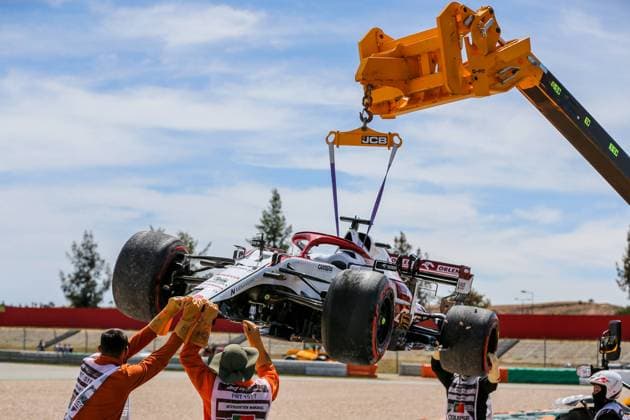 Portuguese Grand Prix, 02 05 2021. Kimi Raikkonen (FIN), Alfa Romeo C41 crash during the Formula 1 Heineken Grande Premio De Portugal 2021 at the Algarve International Circuit, Portimao, Portugal on 2 May 2021 Portimao Portugal Editorial use only , Copyright: xPhilxDuncanx PSI-12618-0007