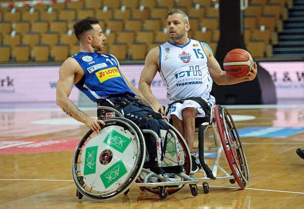 02 05 2021, xovx, Wheelchair Basketball Champions Cup 2021, Final, , RSB Thuringia Bulls RSV Lahn Dill v l Steve Serio RSV Lahn Dill , Joakim Linden RSB Thuringia Bulls Wetzlar Rittal Arena Hessen Germany EN