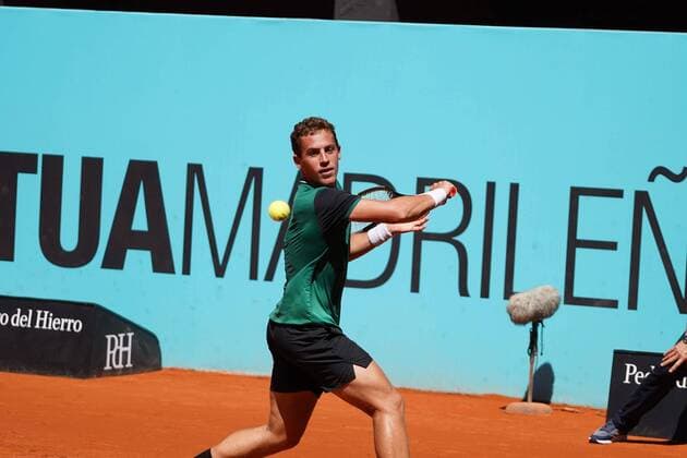 Marco Cecchinato ITA vs Roberto Carballes SPA during their match at the Mutua Madrid Open tennis tournament in Madrid , Sunday May 02, 2021 Cordon Press  xx xx