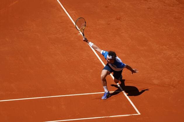 Marco Cecchinato ITA vs Roberto Carballes SPA during their match at the Mutua Madrid Open tennis tournament in Madrid , Sunday May 02, 2021 Cordon Press  xx xx