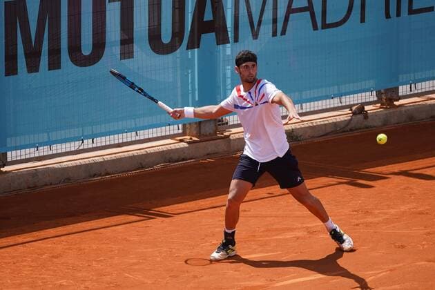 Carlos Taberner SPA vs Lorenzo Musetti ITA during their match at the Mutua Madrid Open tennis tournament in Madrid , Sunday May 02, 2021 Cordon Press  xx xx