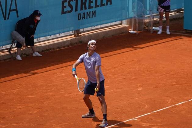 Carlos Taberner SPA vs Lorenzo Musetti ITA during their match at the Mutua Madrid Open tennis tournament in Madrid , Sunday May 02, 2021 Cordon Press  xx xx
