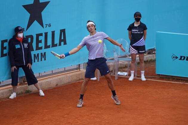Carlos Taberner SPA vs Lorenzo Musetti ITA during their match at the Mutua Madrid Open tennis tournament in Madrid , Sunday May 02, 2021 Cordon Press  xx xx