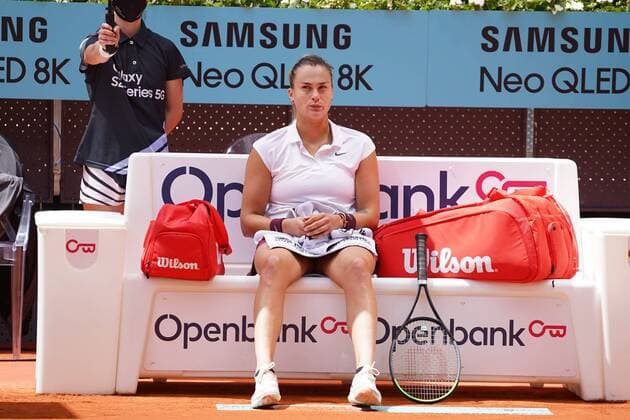 Aryna Sabalenka BLR vs Daria Kasatkina RUS Durning Match WTA 1000 Mutua Madrid Open 2021 at La Caja Magica, Sunday May 02, 2021 Cordon Press  xx xx