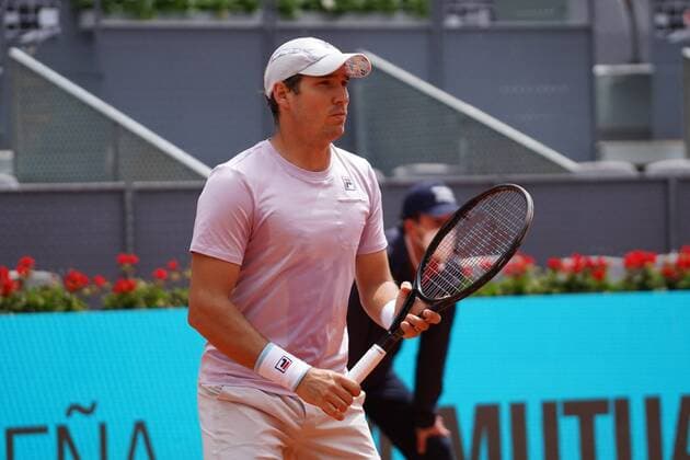 Dusan LAJOVIC SBR vs Denis Shapovalov CAN during their match at the Mutua Madrid Open tennis tournament in Madrid , Sunday May 02, 2021 Cordon Press  xx xx