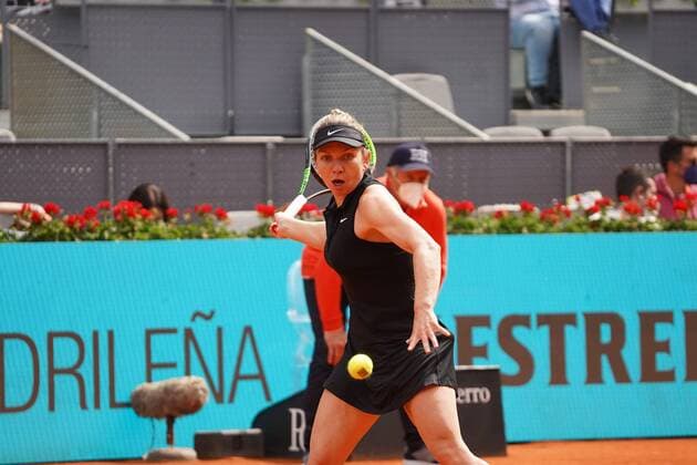 Saisai Zheng CHN vs Simona Halep ROU Durning Match WTA 1000 Mutua Madrid Open 2021 at La Caja Magica, Sunday May 02, 2021 Cordon Press  xx xx