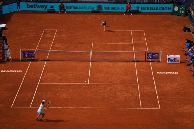Saisai Zheng CHN vs Simona Halep ROU Durning Match WTA 1000 Mutua Madrid Open 2021 at La Caja Magica, Sunday May 02, 2021 Cordon Press  xx xx