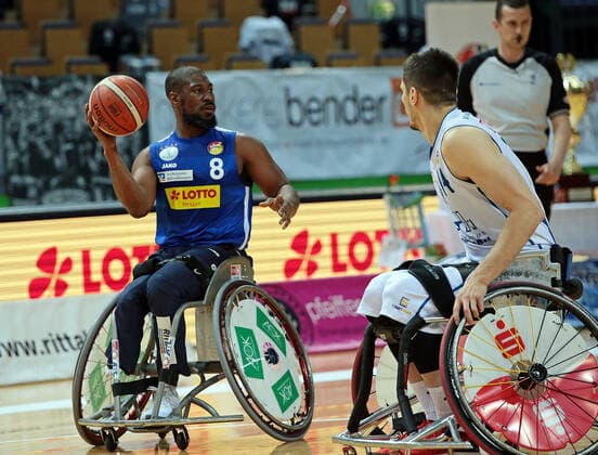 02 05 2021, xovx, Wheelchair Basketball Champions Cup 2021, Final, , RSB Thuringia Bulls RSV Lahn Dill v l Brian Bell RSV Lahn Dill , Aliaksandr Halouski RSB Thuringia Bulls Wetzlar Rittal Arena Hesse Germany EN