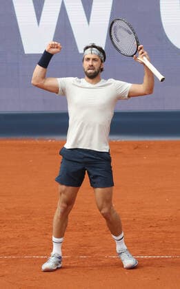 Tennis BMW Open 2021 at MTTC Iphitos in Munich Final The moment of victory The winner of the BMW Open Nikoloz Basilashvili Munich Bavaria Germany Facility of MTTC Iphitos