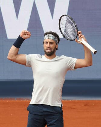 Tennis BMW Open 2021 at MTTC Iphitos in Munich Final The moment of victory The winner of the BMW Open Nikoloz Basilashvili Munich Bavaria Germany Facility of MTTC Iphitos