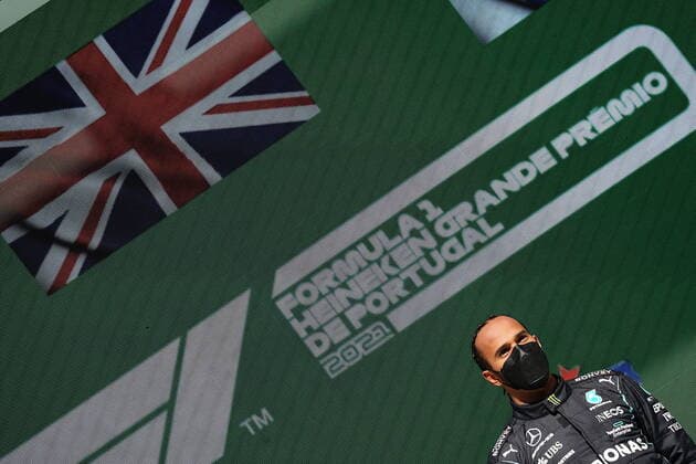 FORMULA 1 HEINEKEN PORTUGUESE GRAND PRIX 2021 02 05 2021, Autodromo Internacional do Algarve, Portimao, FORMULA 1 HEINEKEN PORTUGUESE GRAND PRIX 2021,in picture winner Lewis Hamilton GBR 44 , Mercedes AMG Petronas Formula One Team nordphotoxGmbHx xBratic nph00250