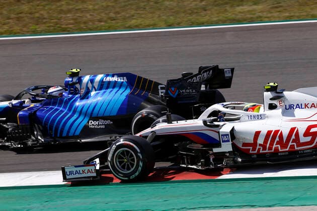 47 Mick Schumacher GER, Haas F1 Team , 6 Nicholas Latifi CAN, Williams Racing , F1 Grand Prix of Portugal at Autodromo Internacional do Algarve on May 2, 2021 in Portimao, Portugal Photo by HOCH ZWEI Portimao Portugal