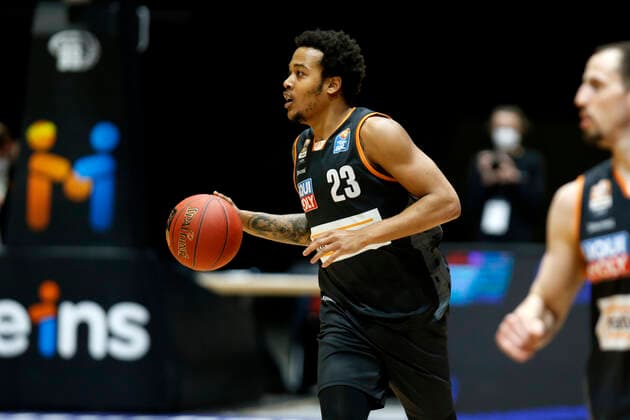 02 05 2021, easyCredit Basketball Bundesliga, BBL, season 2020 2021, men, Chemnitz Niners Ratiopharm Ulm Troy Caupain, Ratiopharm Ulm Chemnitz Fair Chemnitz Saxony Germany