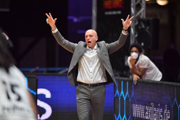 Chemnitz, Germany 02 May 2021 BBL 2020 2021 Niners Chemnitz vs Ratiopharm Ulm coach Rodrigo Pastore Chemnitz fair Chemnitz Saxony Copyright: xFotostandx xDostmannx