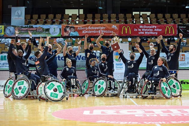 02 05 2021, xovx, Wheelchair Basketball Champions Cup 2021, Final, , RSB Thuringia Bulls RSV Lahn Dill RSV LÖahn Dill wins the Champions League after a 71 67 victory against Thuringia Bulls Wetzlar Rittal Arena Hessen Germany EN