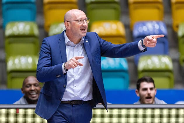 Fraport Skyliners EWE Baskets Oldenburg, easyCredit BBL coach Mladen Drijencic Oldenburg Basketball match of the easyCredit BBL between Fraport Skyliners and EWE Baskets Oldenburg on 2 May 2021 at Fraport Arena in Frankfurt am Main , Frankfurt am Main Hesse Germany Fraport Arena