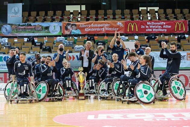 02 05 2021, xovx, Wheelchair Basketball Champions Cup 2021, Final, , RSB Thuringia Bulls RSV Lahn Dill RSV Lahn Dill win the Champions League after a 71 67 victory over Thuringia Bulls Wetzlar Rittal Arena Hesse Germany EN