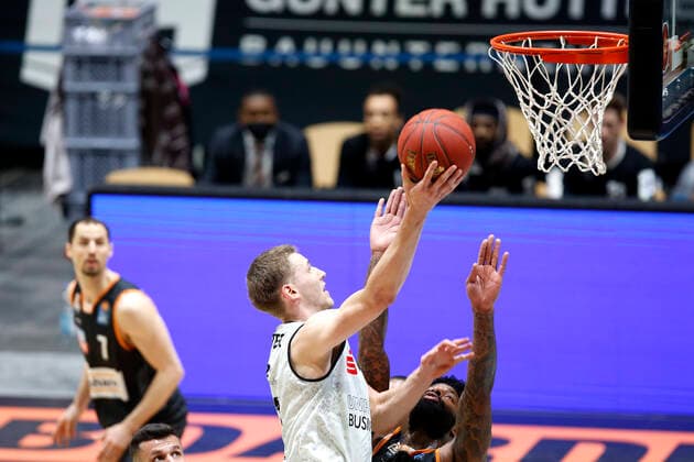 02 05 2021, easyCredit Basketball Bundesliga, BBL, season 2020 2021, men, Chemnitz Niners Ratiopharm Ulm Jonas Richter, Niners Chemnitz Chemnitz Fair Chemnitz Saxony Germany