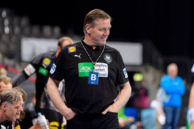 Stuttgart, Germany 02 Mail 2021 Mens EHF Euro 2022 Qualification, Germany vs Estonia Coach Alfred Gislason Germany Stuttgart Porsche Arena Baden Württemberg Germany.