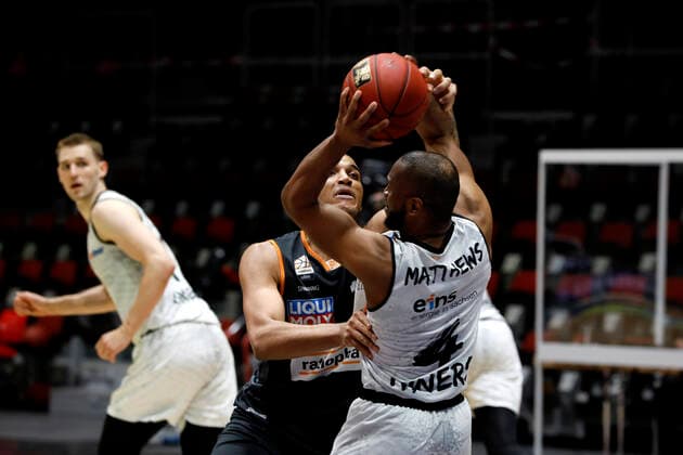 02 05 2021, easyCredit Basketball Bundesliga, BBL, season 2020 2021, men, Chemnitz Niners Ratiopharm Ulm Virgel Matthews, Niners Chemnitz Chemnitz Fair Chemnitz Saxony Germany