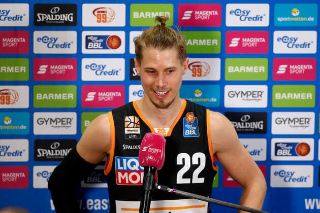 02 05 2021, easyCredit Basketball Bundesliga, BBL, season 2020 2021, men, Chemnitz Niners Ratiopharm Ulm Thomas Klepeisz, Ratiopharm Ulm during interview Chemnitz Messe Chemnitz Sachsen Germany