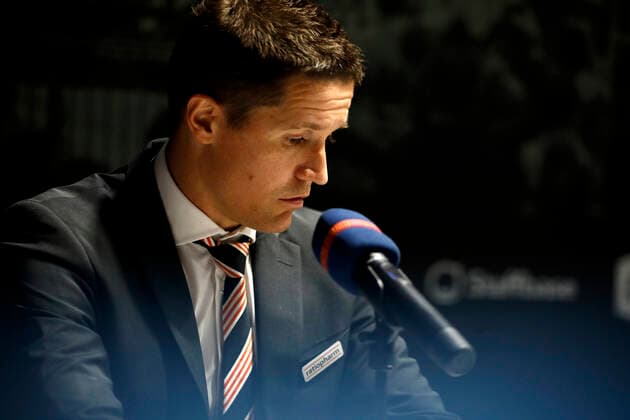 02 05 2021, easyCredit Basketball Bundesliga, BBL, season 2020 2021, men, Chemnitz Niners Ratiopharm Ulm Jaka Lakovic head coach , Ratiopharm Ulm at press conference Chemnitz Messe Chemnitz Sachsen Germany