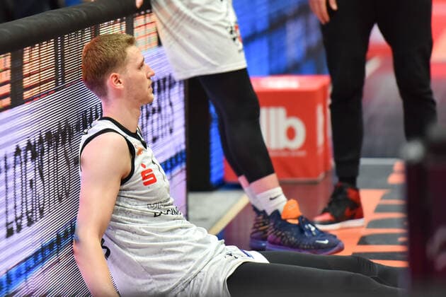 Chemnitz, Germany 02 May 2021 BBL 2020 2021 Niners Chemnitz vs Ratiopharm Ulm Disappointment Disappointment at Jonas Richter Chemnitz after the final whistle Messe Chemnitz Sachsen Copyright: xFotostandx xDostmannx