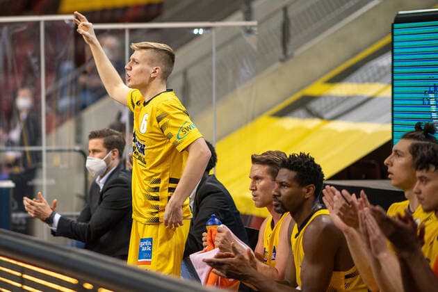 Johannes Patrick MHP Riesen Ludwigsburg, 06 , MHP Riesen Ludwigsburg vs Telekom Baskets Bonn, Basketball, Bundesliga, easycredit BBL, 32 Spieltag, Spielzeit 2020 2021, 02 05 2021, MHP Riesen Ludwigsburg vs Telekom Baskets Bonn, Basketball, Bundesliga, easycredit BBL, 32 Spieltag, Spielzeit 2020 2021, 02 05 2021 Ludwigsburg Copyright: xEibner-Pressefoto SaschaxWaltherx EP_SWA