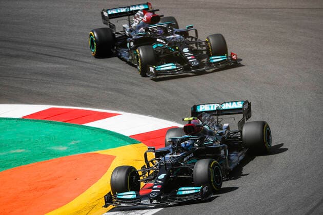 77 Valtteri Bottas FIN, Mercedes AMG Petronas F1 Team , 44 Lewis Hamilton GBR, Mercedes AMG Petronas F1 Team , F1 Grand Prix of Portugal at Autodromo Internacional do Algarve on May 2, 2021 in Portimao, Portugal Photo by HOCH ZWEI Portimao Portugal
