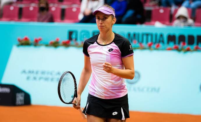Mandatory Credit: Photo by Rob Prange Shutterstock (11876064by) Elise Mertens of Belgium in action during the second round of the 2021 Mutua Madrid Open WTA, Tennis Damen 1000 tournament Mutua Madrid Open, Tennis, La Caja Magica, Madrid, Spain - 02 May 2021 Mutua Madrid Open, Tennis, La Caja Magica, Madrid, Spain - 02 May 2021  Copyright: xRobxPrange Shutterstockx 11876064by