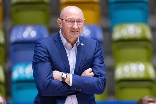 Fraport Skyliners EWE Baskets Oldenburg, easyCredit BBL coach Mladen Drijencic Oldenburg Basketball match of the easyCredit BBL between Fraport Skyliners and EWE Baskets Oldenburg on 2 May 2021 at Fraport Arena in Frankfurt am Main , Frankfurt am Main Hesse Germany Fraport Arena