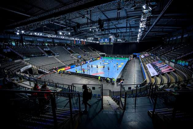 Stuttgart, Deutschland 02. Mail 2021: Herren EHF EM 2022 Qualifikation, Deutschland vs. Estland Übersicht Porsche Arena ohne Zuschauer Stuttgart Porsche Arena Baden-Württemberg Deutschland *** Stuttgart, Germany 02 Mail 2021 Mens EHF Euro 2022 Qualification, Germany vs Estonia Overview Porsche Arena without spectators Stuttgart Porsche Arena Baden Württemberg Germany