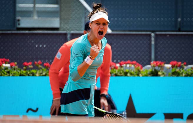 May 3, 2021, MADRID, MADRID, SPAIN: Veronika Kudermetova of Russia in action during the third round of the 2021 Mutua Madrid Open WTA, Tennis Damen 1000 tournament against Petra Kvitova of Czech Republic MADRID SPAIN - ZUMAa181 20210503_zaa_a181_061 Copyright: xRobxPrangex