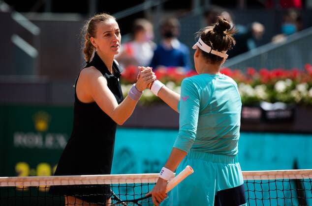 Mandatory Credit: Photo by Rob Prange Shutterstock (11876065an) Petra Kvitova of the Czech Republic in action during the third round of the 2021 Mutua Madrid Open WTA, Tennis Damen 1000 tournament Mutua Madrid Open, Tennis, La Caja Magica, Madrid, Spain - 03 May 2021 Mutua Madrid Open, Tennis, La Caja Magica, Madrid, Spain - 03 May 2021  Copyright: xRobxPrange Shutterstockx 11876065an