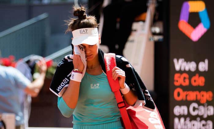 May 3, 2021, MADRID, MADRID, SPAIN: Veronika Kudermetova of Russia in action during the third round of the 2021 Mutua Madrid Open WTA, Tennis Damen 1000 tournament against Petra Kvitova of Czech Republic MADRID SPAIN - ZUMAa181 20210503_zaa_a181_133 Copyright: xRobxPrangex