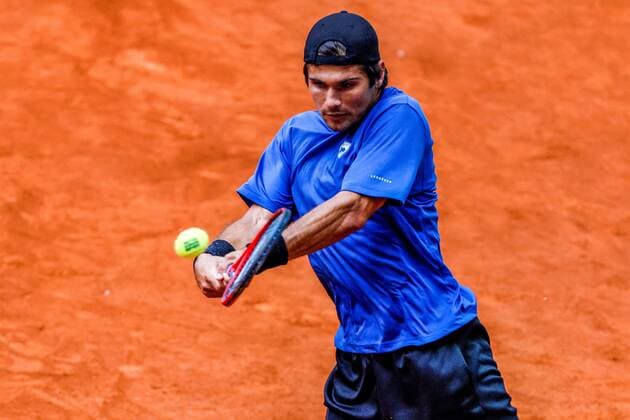 Marcos Giron of the US in action against Spanish tennis player Pablo Andujar during their match at the Mutua Madrid Open tennis tournament game held at La Caja Magica tennis complex in Madrid, Spain, 03 May 2021. Mutua Madrid Open !ACHTUNG: NUR REDAKTIONELLE NUTZUNG!  Copyright: xJuanJoxMartinx GRAF8342 20210503-637556632341326433