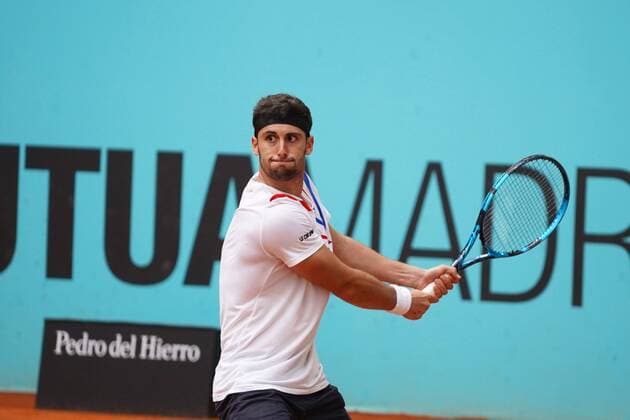 Carlos Taberner SPA vs FabioFognini ITA during the Monday session at the Mutua Madrid Tennis Open, Madrid May 3, 2021 Cordon Press  xx xx