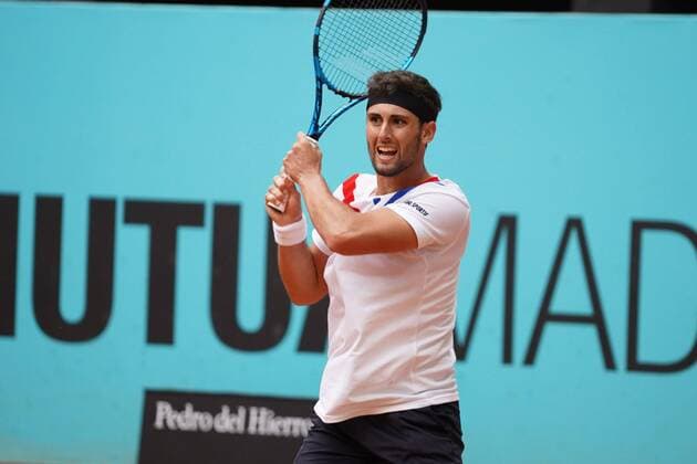 Carlos Taberner SPA vs FabioFognini ITA during the Monday session at the Mutua Madrid Tennis Open, Madrid May 3, 2021 Cordon Press  xx xx