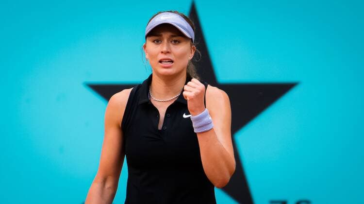 Mandatory Credit: Photo by Rob Prange Shutterstock (11876065ce) Paula Badosa of Spain in action during the third round of the 2021 Mutua Madrid Open WTA, Tennis Damen 1000 tournament Mutua Madrid Open, Tennis, La Caja Magica, Madrid, Spain - 03 May 2021 Mutua Madrid Open, Tennis, La Caja Magica, Madrid, Spain - 03 May 2021  Copyright: xRobxPrange Shutterstockx 11876065ce