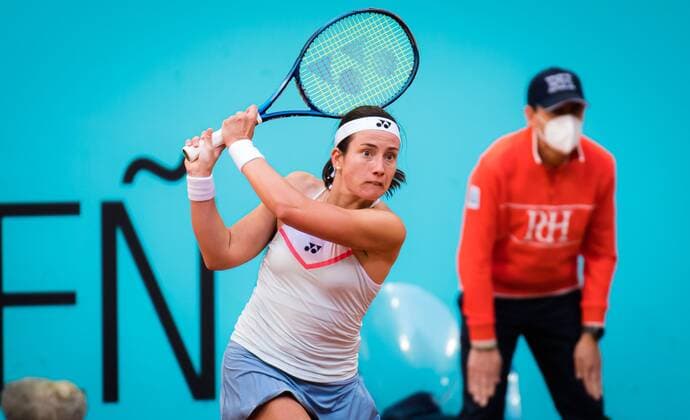 Mandatory Credit: Photo by Rob Prange Shutterstock (11876065cq) Anastasija Sevastova of Latvia in action during the third round of the 2021 Mutua Madrid Open WTA, Tennis Damen 1000 tournament Mutua Madrid Open, Tennis, La Caja Magica, Madrid, Spain - 03 May 2021 Mutua Madrid Open, Tennis, La Caja Magica, Madrid, Spain - 03 May 2021  Copyright: xRobxPrange Shutterstockx 11876065cq