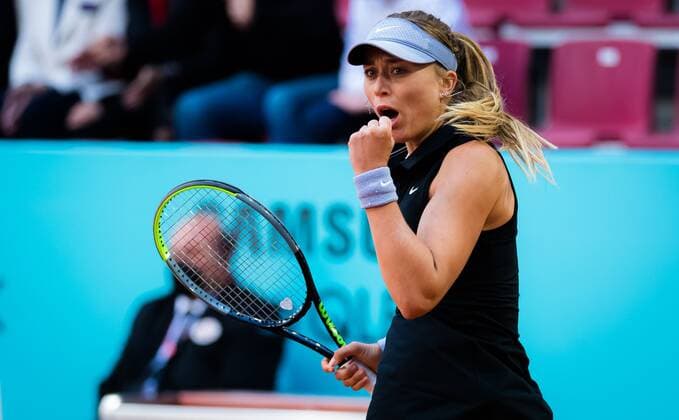 Mandatory Credit: Photo by Rob Prange Shutterstock (11876065cw) Paula Badosa of Spain in action during the third round of the 2021 Mutua Madrid Open WTA, Tennis Damen 1000 tournament Mutua Madrid Open, Tennis, La Caja Magica, Madrid, Spain - 03 May 2021 Mutua Madrid Open, Tennis, La Caja Magica, Madrid, Spain - 03 May 2021  Copyright: xRobxPrange Shutterstockx 11876065cw