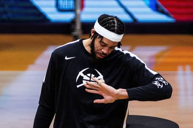 Basketball, NBA, Denver Nuggets JaVale McGee receives his championship ring